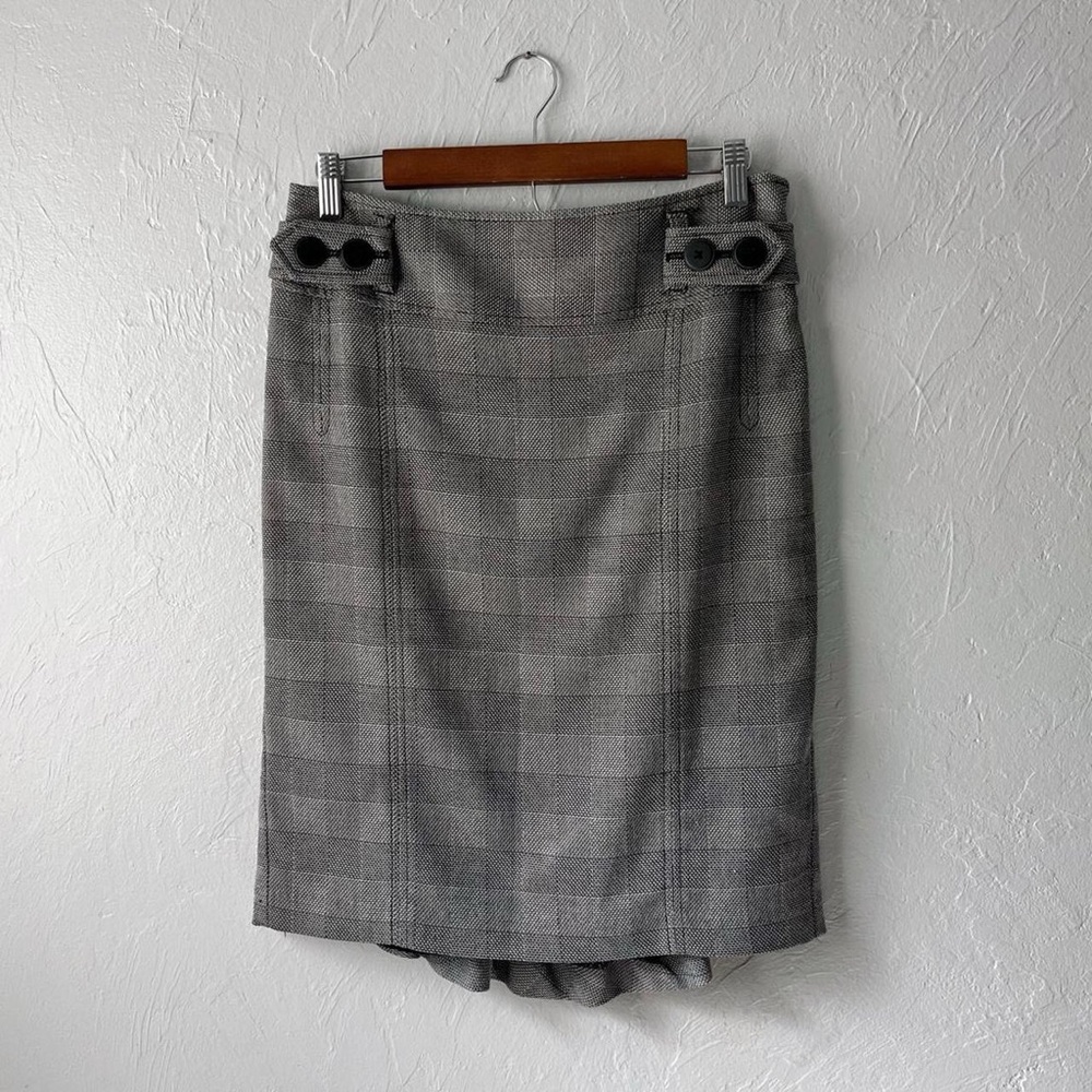 Y2k Office Siren Business Gray Plaid Pencil Skirt Medium
